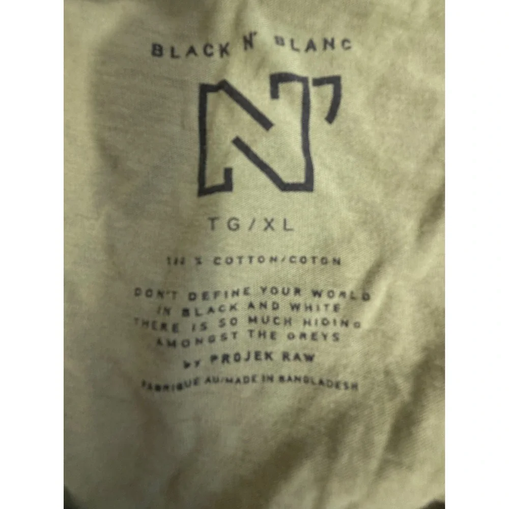 Black N Blanc BLK97 T Shirt Mens XL Green Black Graphic Raglan Short Sleeve Tee - Picture 10 of 12